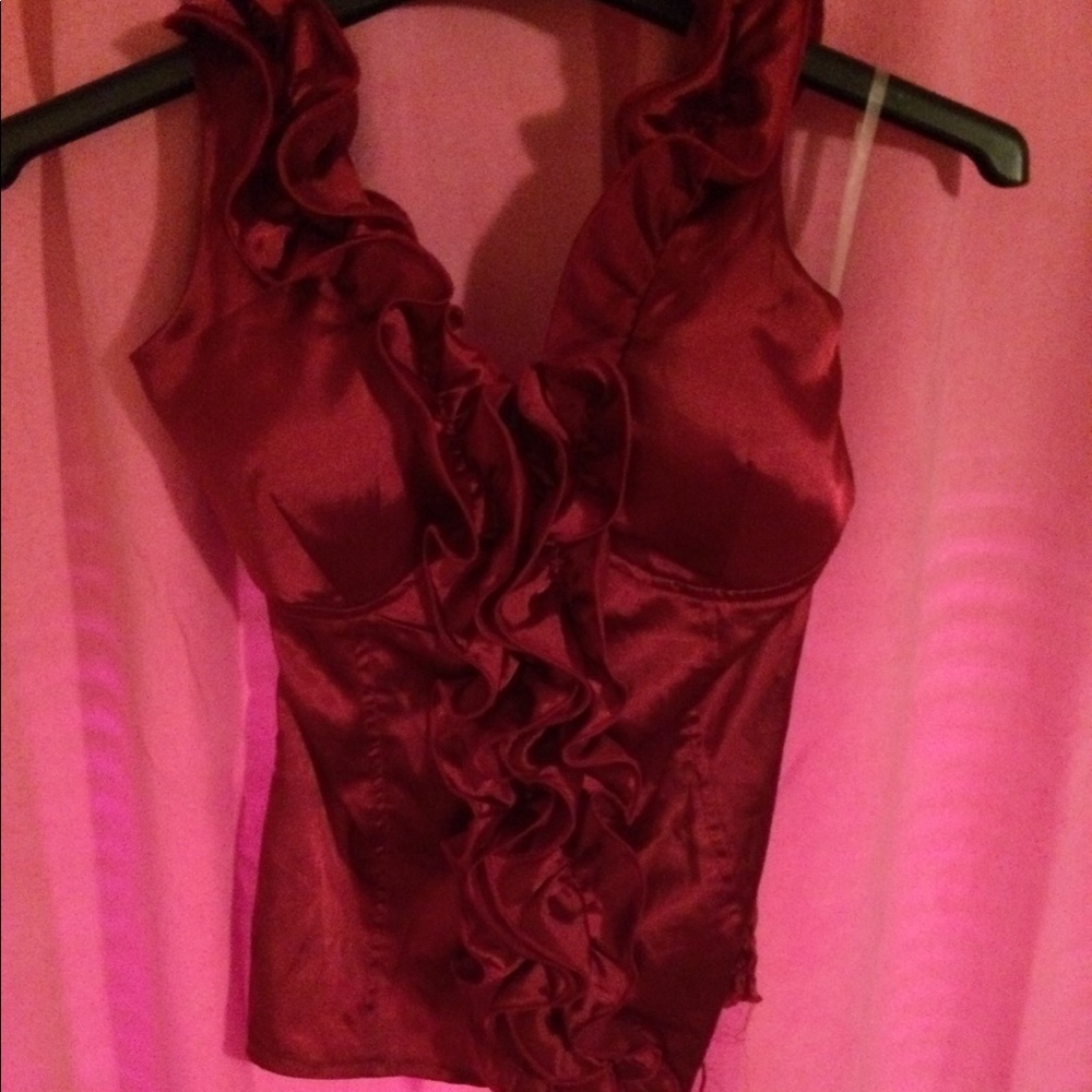 Ruffles front halter top
